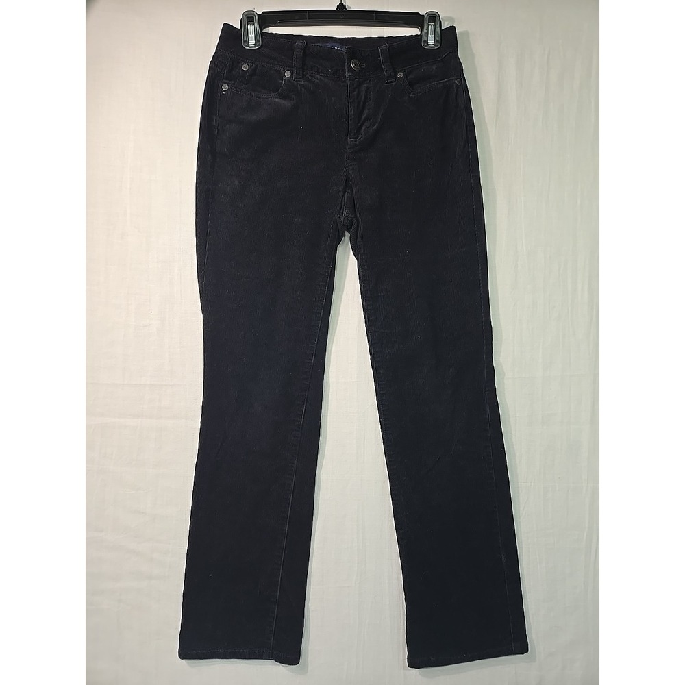 Talbots‎ Women's Size 2 Petite Curvy Black Corduroy Pants Stretch Cotton Blend